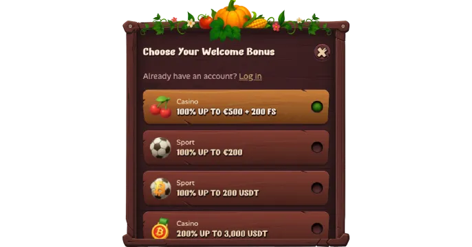 Roostino registration banner